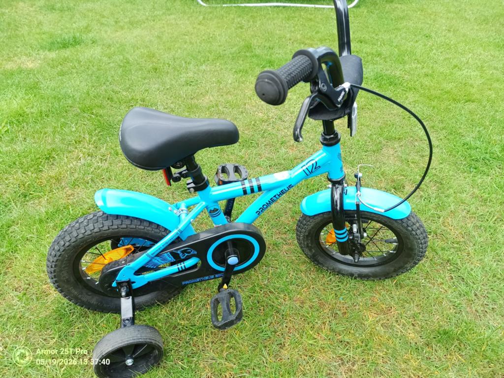 Amigo Kinderfiets 12 inch met zijwielen, Zijwieltjes, Gebruikt, Velgrem, Ophalen of Verzenden