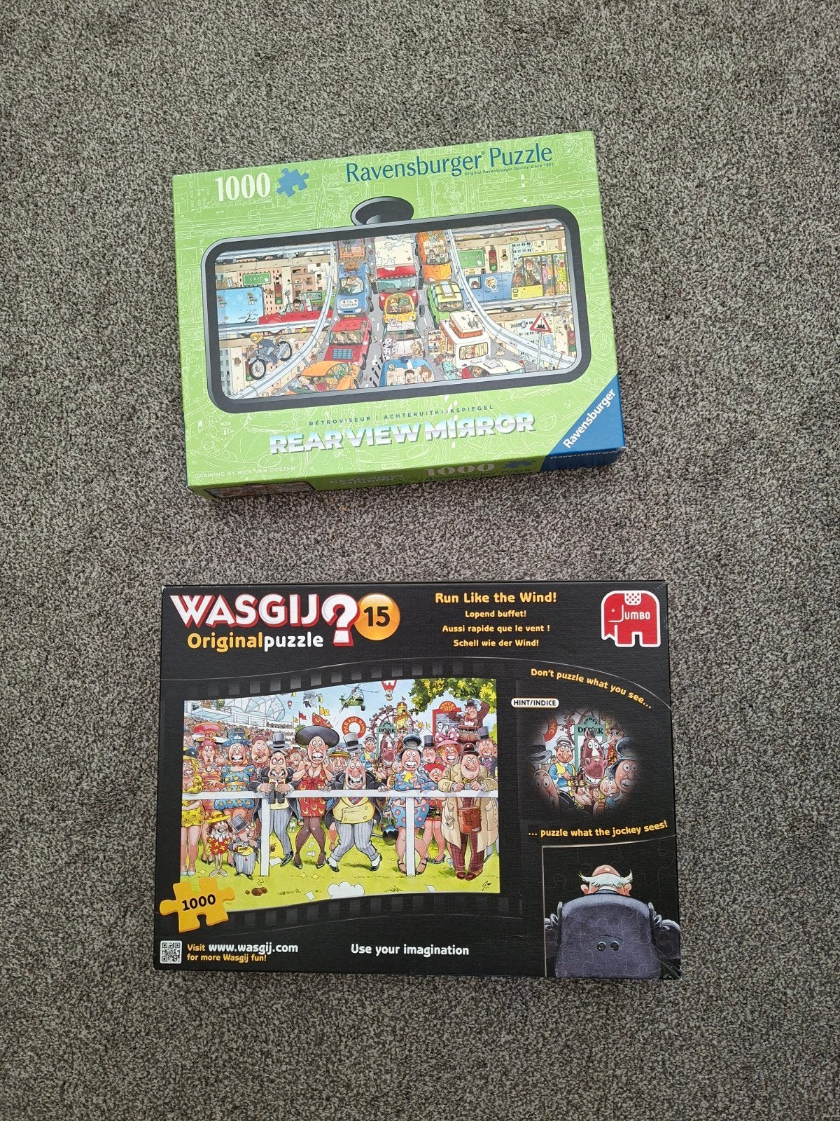 2 legpuzzels van 1000 stukjes te koop, Ophalen of Verzenden, 500 t/m 1500 stukjes, Zo goed als nieuw, Legpuzzel