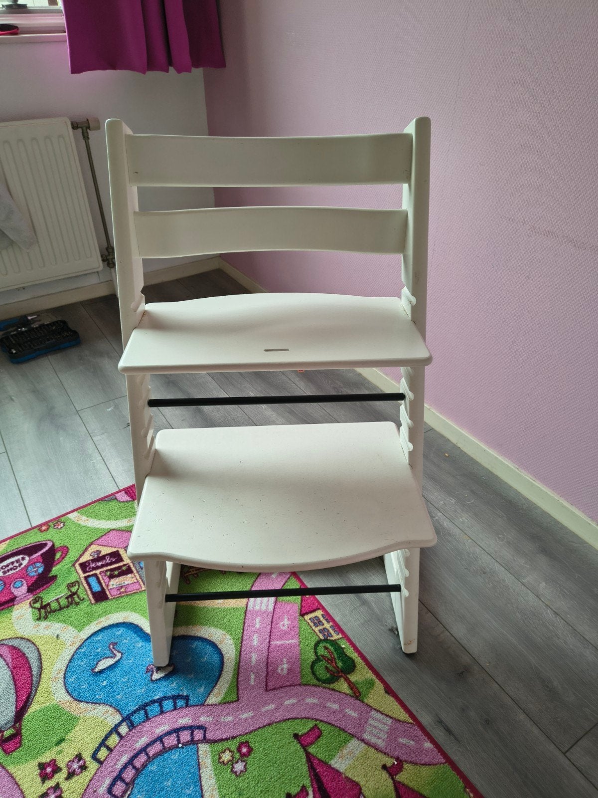 Stokke kinderstoel wit - Gebruikt, Kinderen en Baby's, Kinderstoelen, Ophalen, Gebruikt, Meegroeistoel
