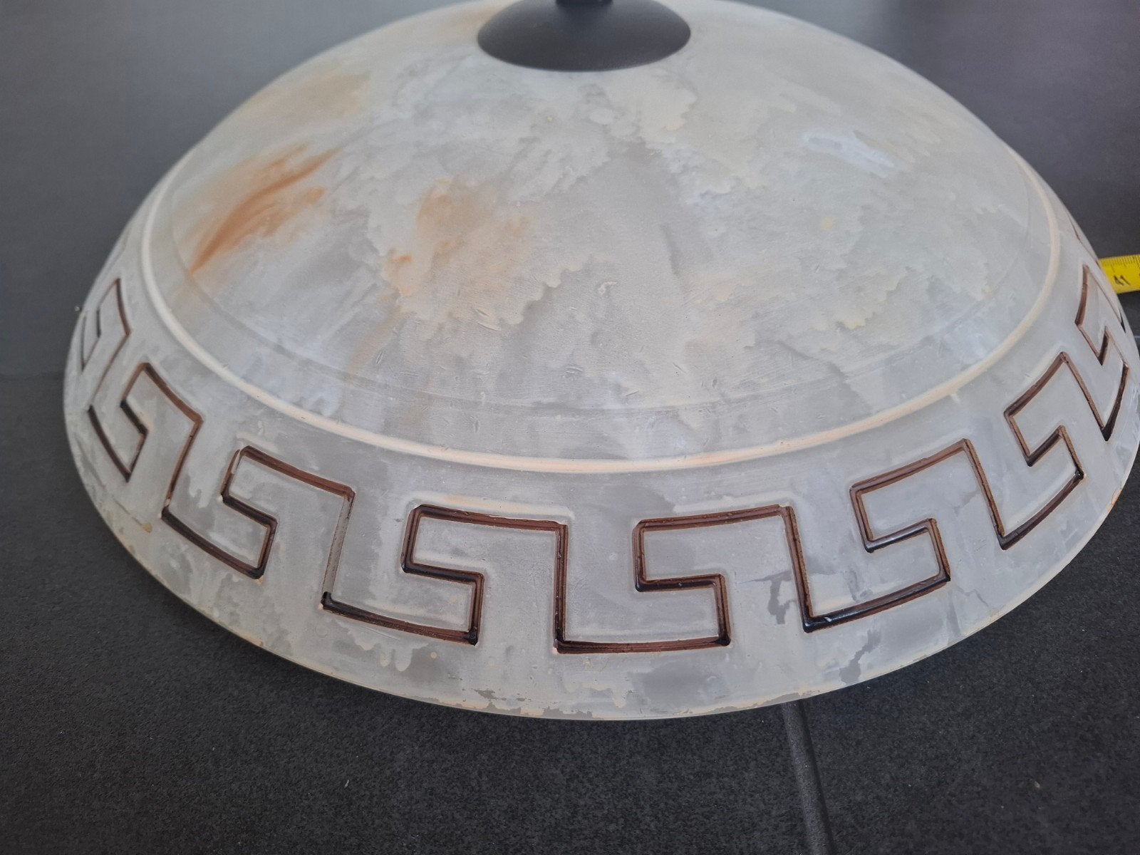 Royale glazen plafonnière met gewolkt beige glas, 40 cm, Huis en Inrichting, Beige, Gebruikt, Vintage, Glas