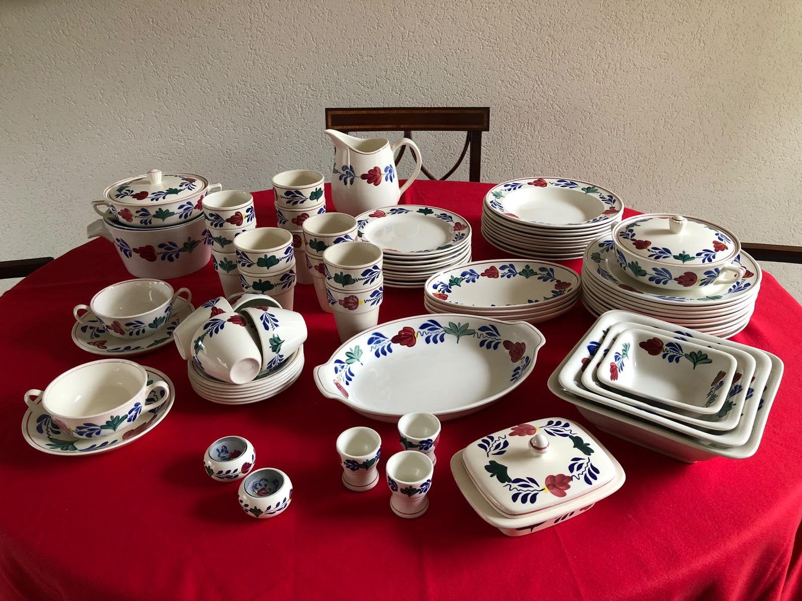Boerenbont servies | aardewerk | ZEER NET & ZEER COMPLEET!, Ophalen, Zo goed als nieuw, Aardewerk, Bord(en)