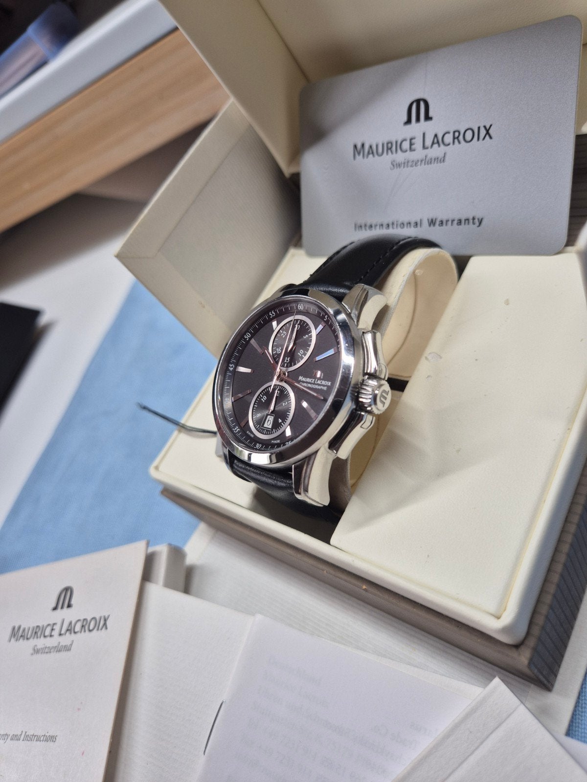 Maurice Lacroix Pontos Chronograaf - gereviseerd, Overige merken, Staal, Polshorloge, Ophalen of Verzenden