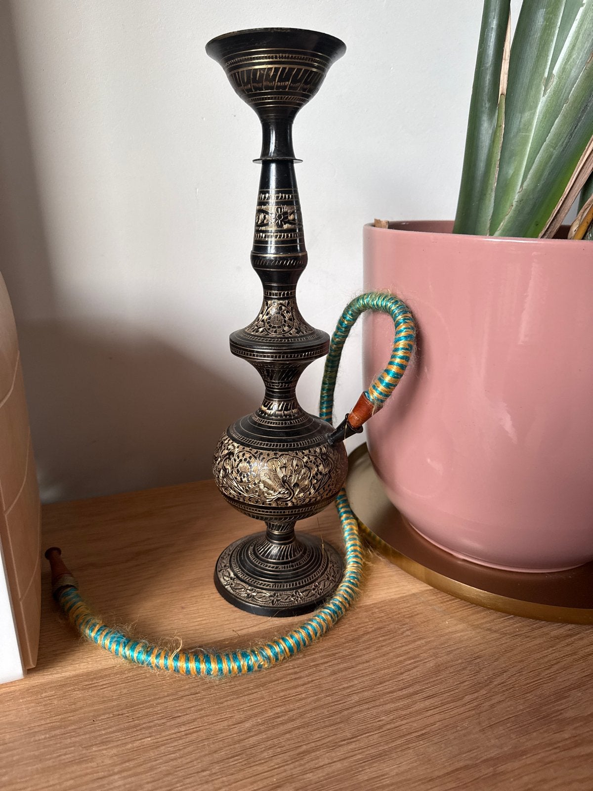 Handgeslepen decoratieve waterpijp origineel uit India, Ophalen