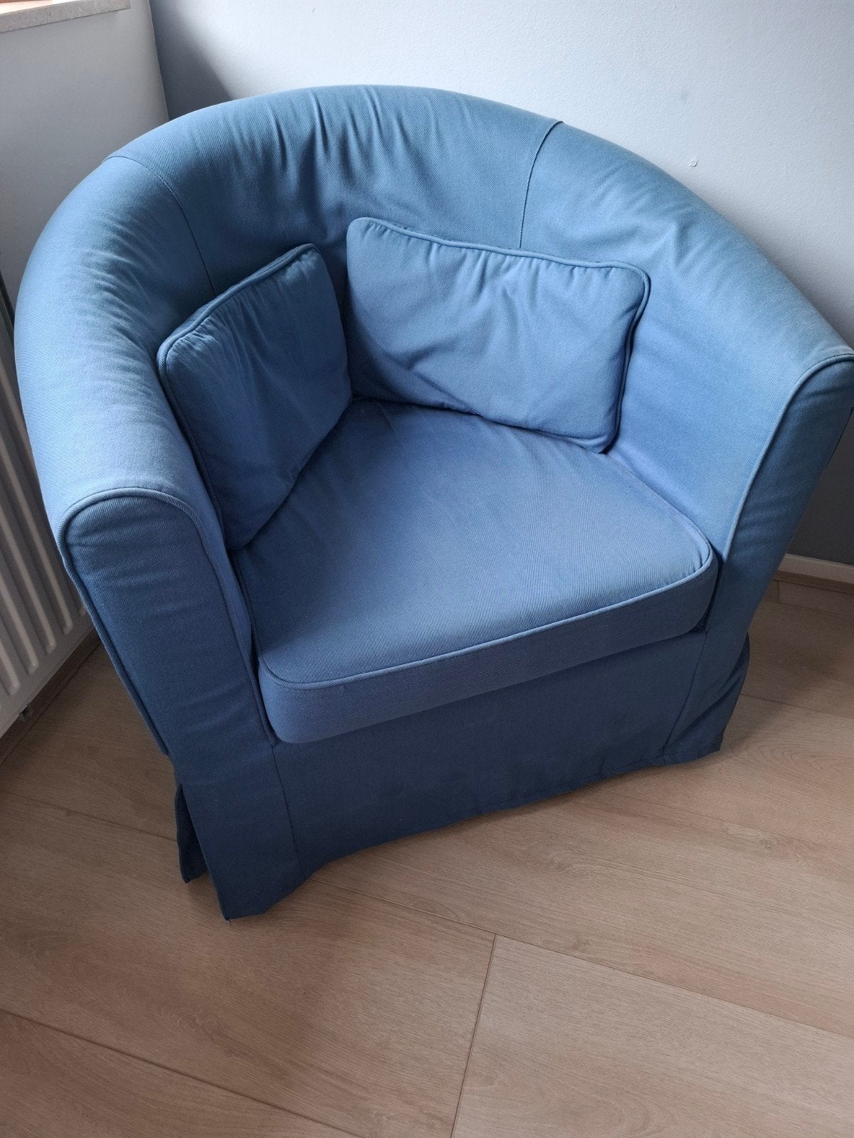 Comfortabele blauwe fauteuil met kussens ikea tullsta, Ophalen, Modern, Comfortabel, Gebruikt, Blauw