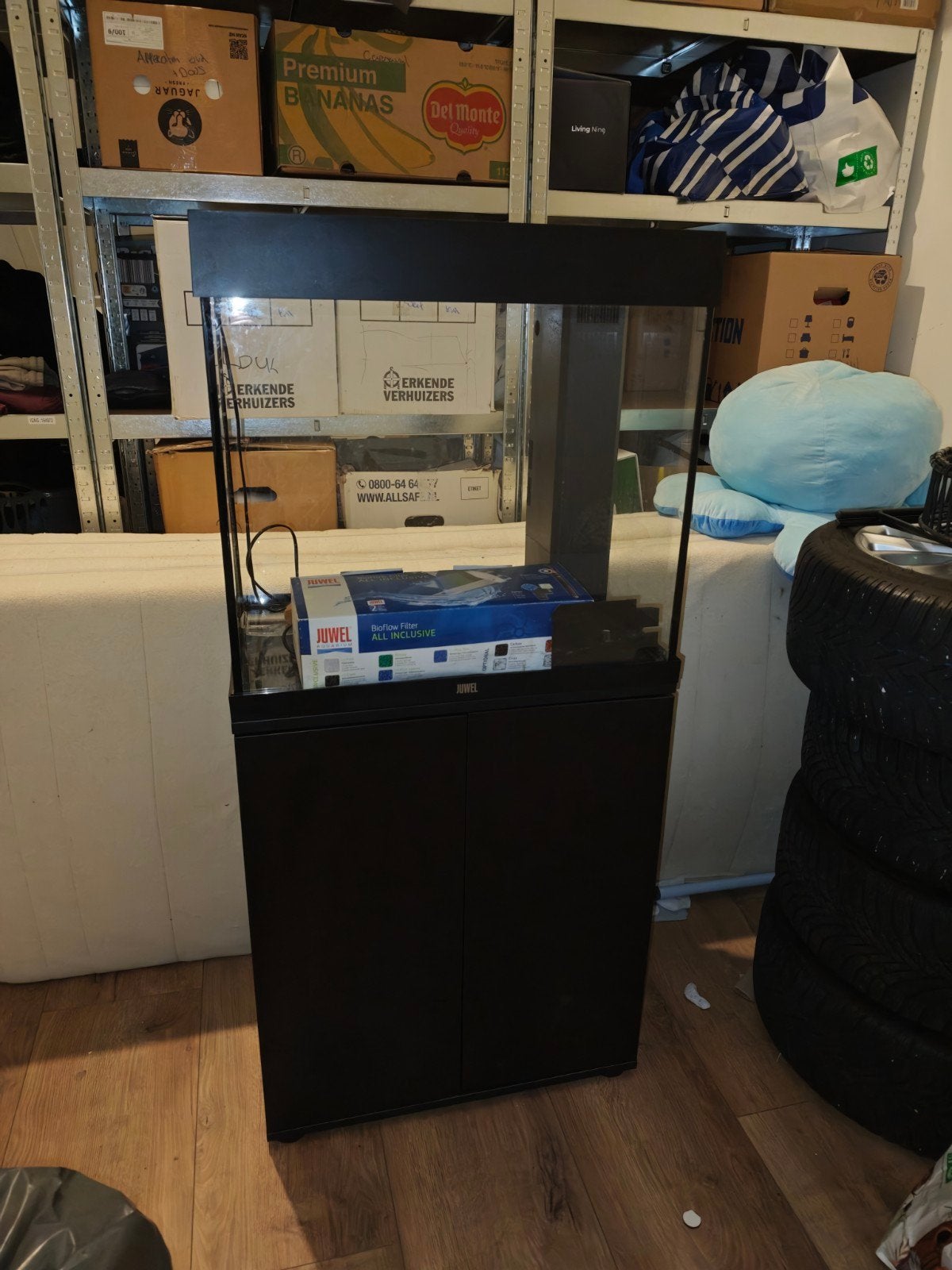 Juwel lido 120 liter met kast (zwart), Ophalen, Gebruikt, Aquariummeubel, Inclusief deksel