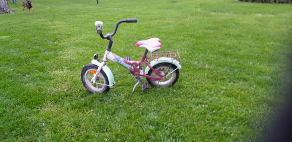 Kinderfietsje roze/wit met mandje, Fietsen en Brommers, Fietsen | Kinderfietsjes, Ophalen of Verzenden, Gebruikt, Minder dan 16 inch