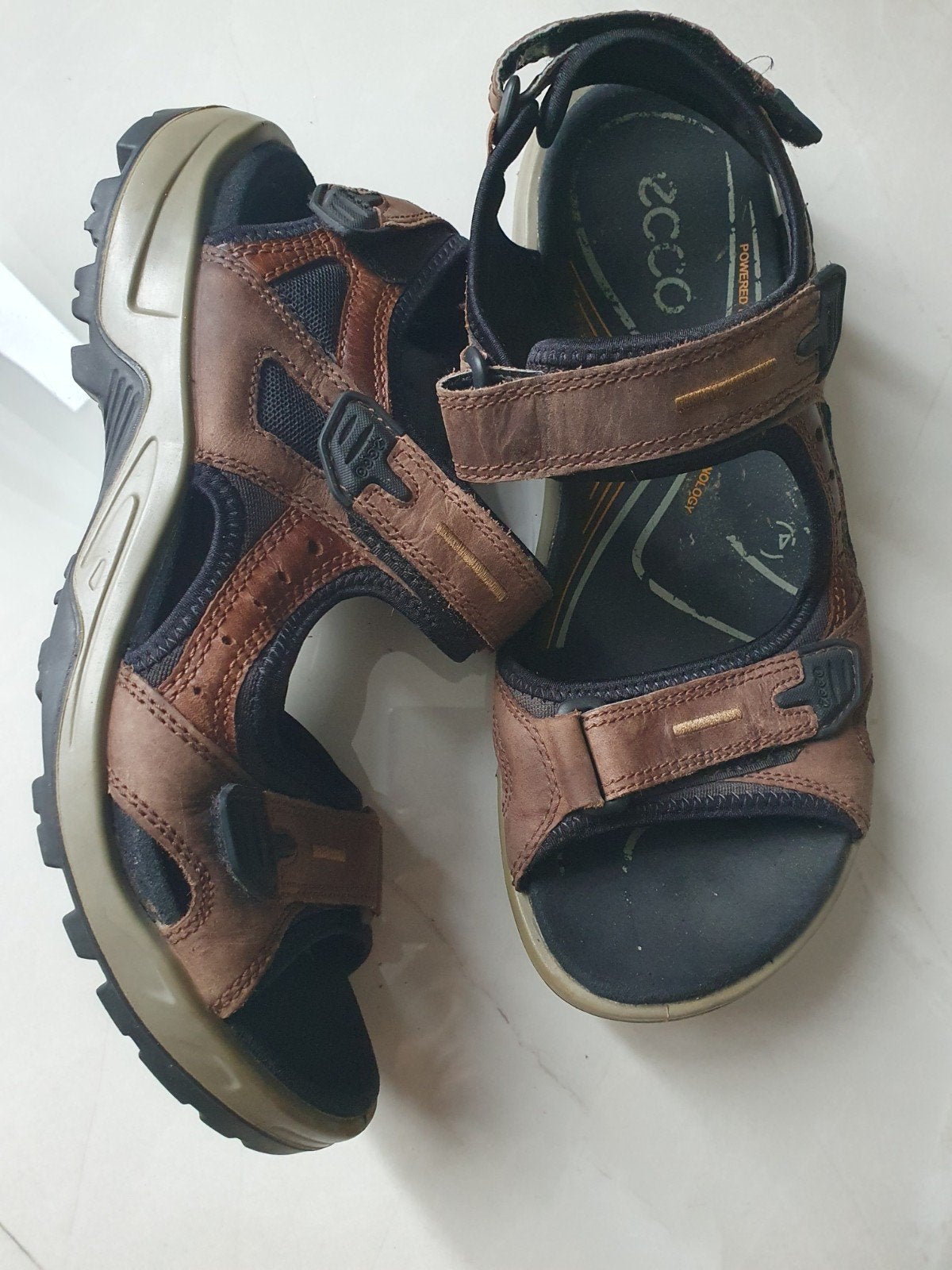 ECCO sandalen maat 44 - Zo goed als nieuw, Sandalen, Ecco, Bruin, Ophalen of Verzenden