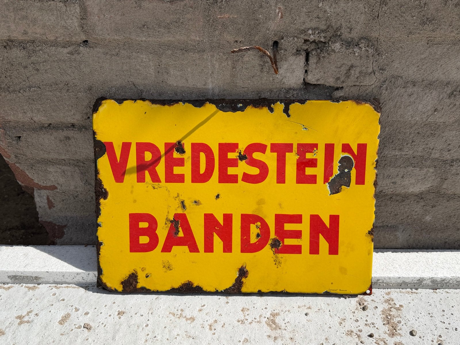 Vintage Vredestein Banden Emaille Reclamebord, Antiek en Kunst, Ophalen of Verzenden