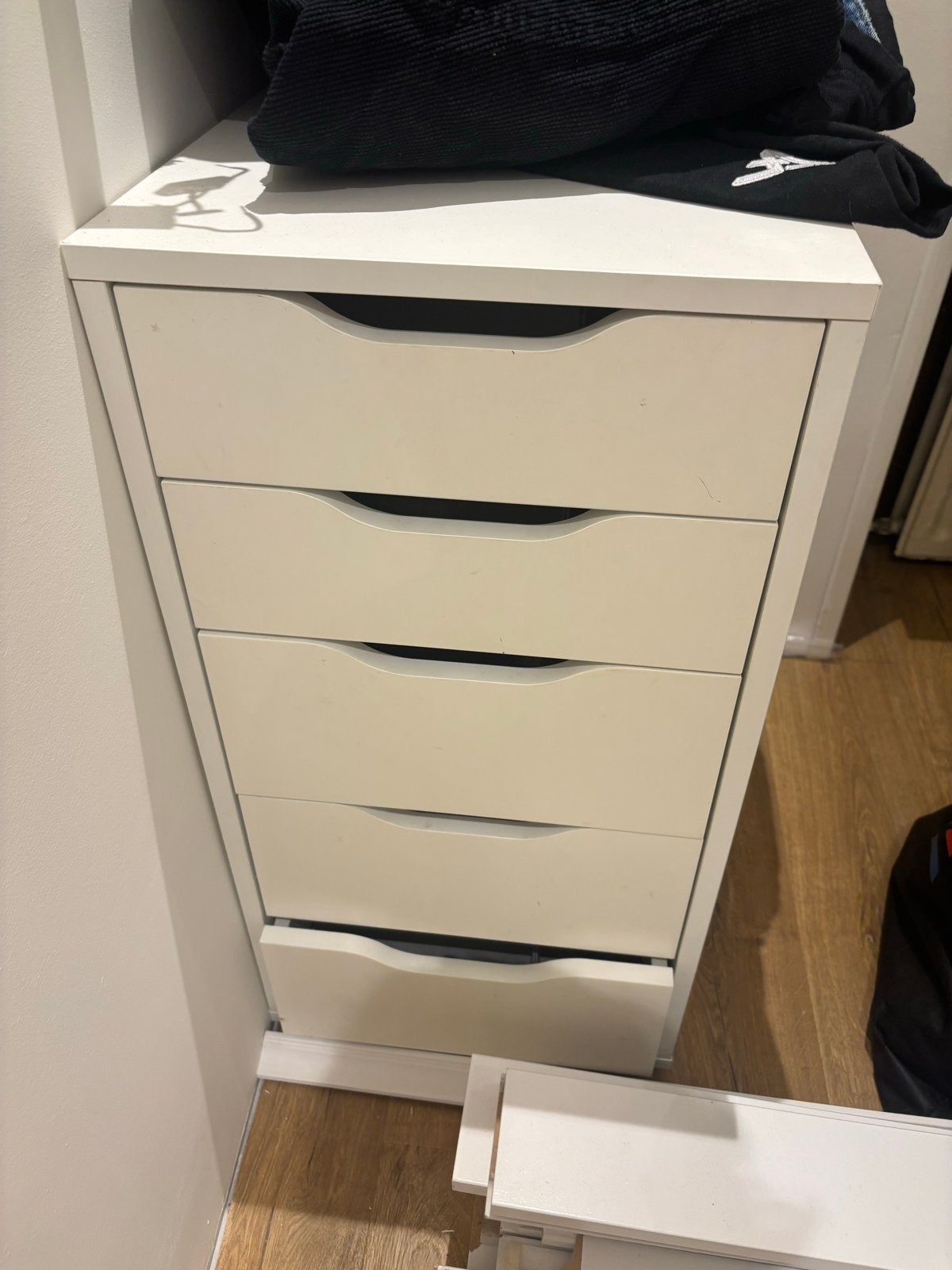 Witte ladekast met 5 lades - Ideaal voor opslag, Ophalen, Minder dan 50 cm, Gebruikt, 5 laden of meer