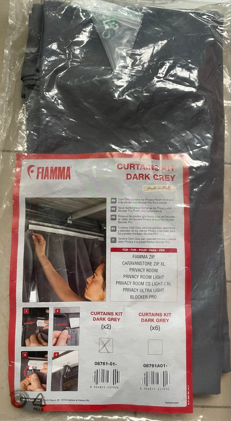 Fiamma Gordijnen Curtains Kit Dark Grey (4 stuks), Ophalen of Verzenden, Nieuw