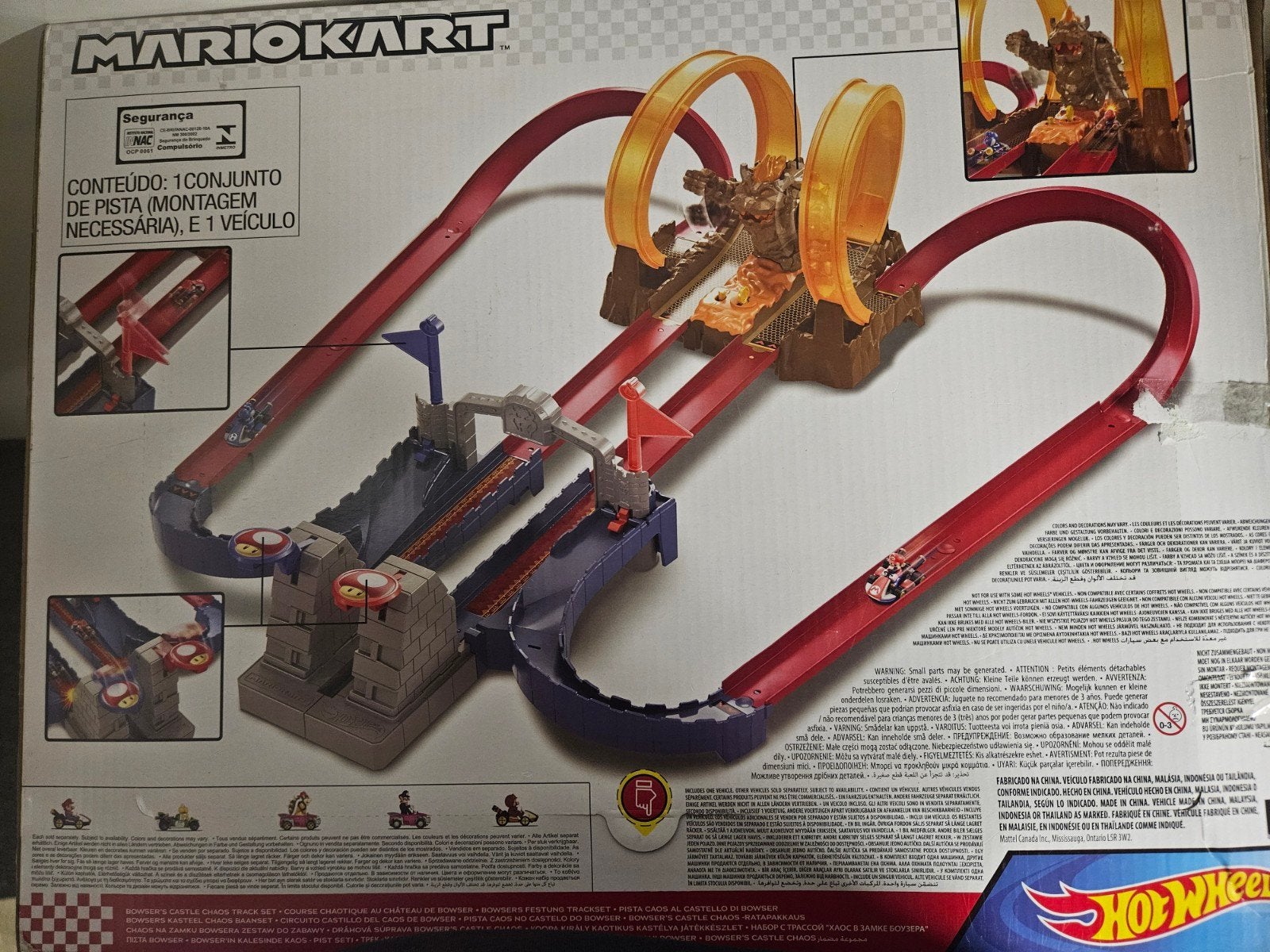 Hot Wheels Mario Kart Bowser's Castle Racebaan Set, Ophalen, Hot Wheels, Handmatig, Met looping