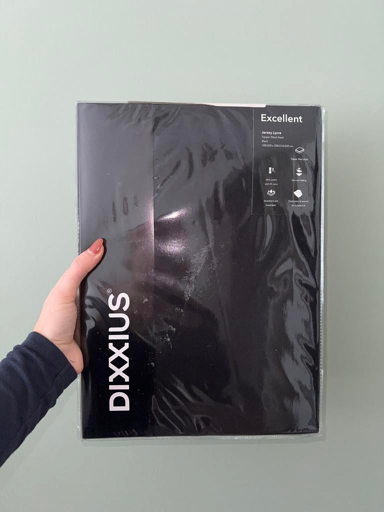 Topper hoeslaken Dixxius *Ongeopend*, Ophalen, Hoeslaken of Sloop, Zwart, Nieuw