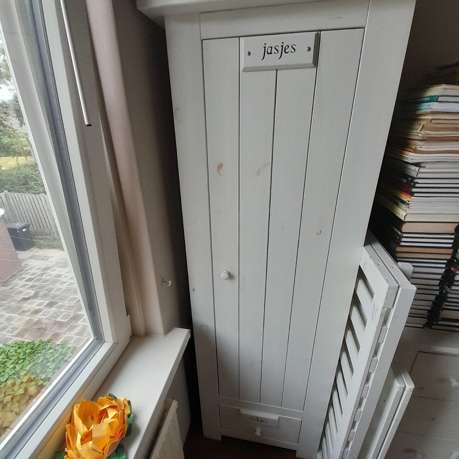 Witte commode, kast en ledikant voor babykamer, Ophalen, Zo goed als nieuw, 75 tot 100 cm, Minder dan 50 cm