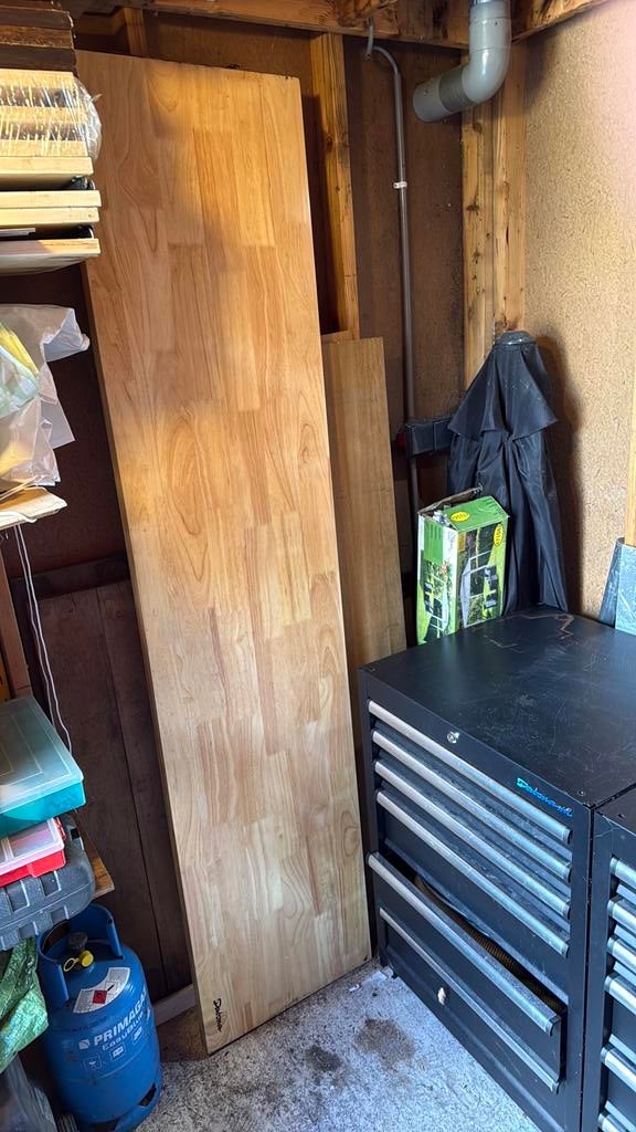 Eiken werkblad maten zie foto, in originele plastic wrap, Doe-het-zelf en Verbouw, Platen en Panelen, Ophalen, Nieuw, Hout
