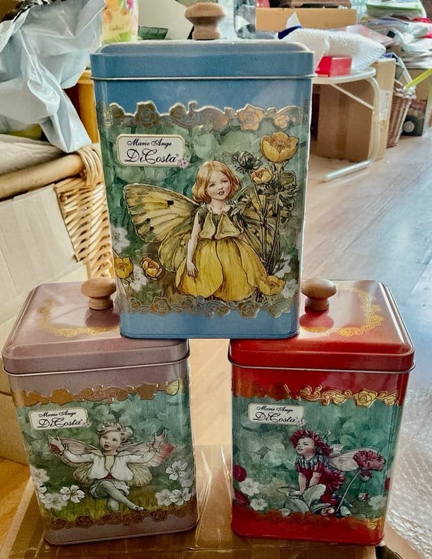 Flower fairies set van 3 blikken, Huis en Inrichting, Ophalen of Verzenden, Zo goed als nieuw