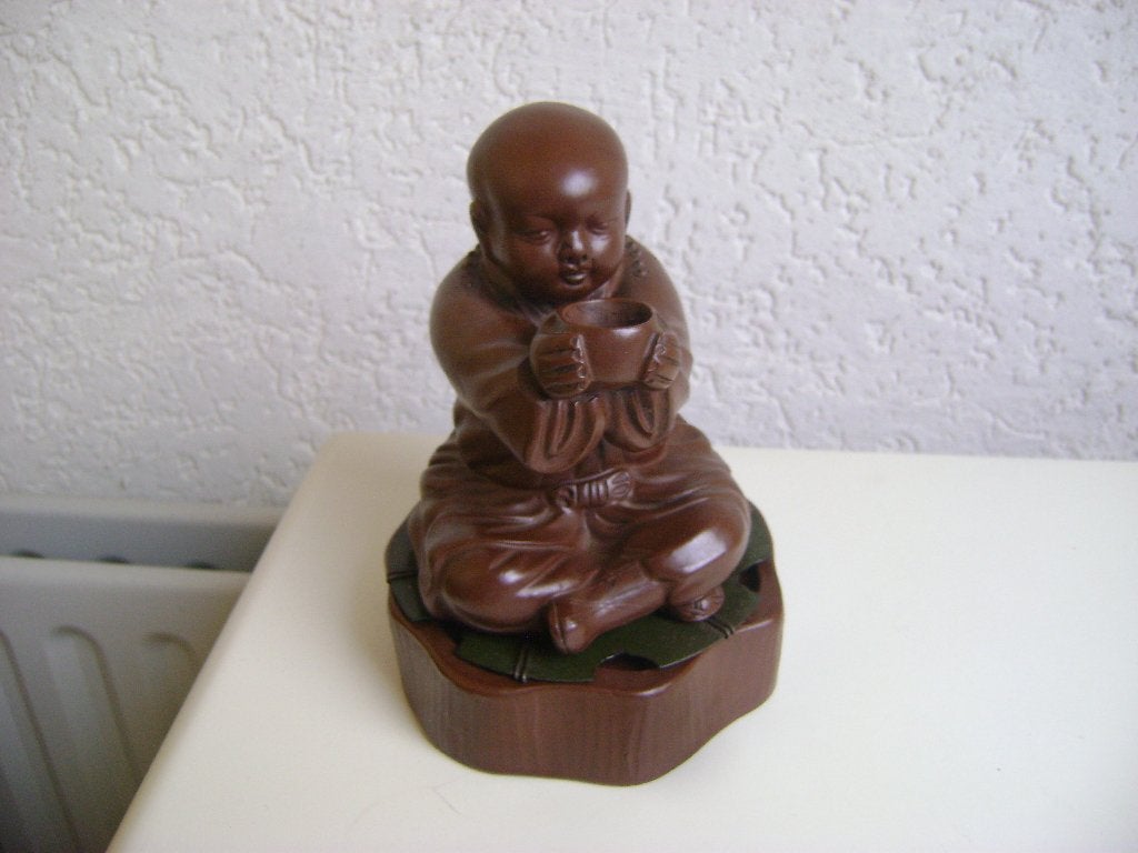 bruine boedha met potje in handen van 18breedx14hoog, Ophalen of Verzenden, Zo goed als nieuw