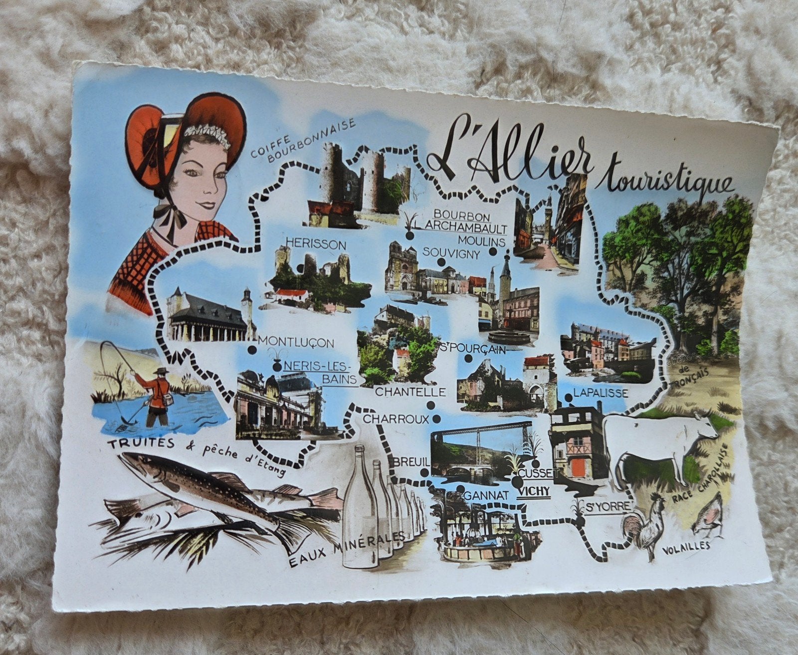 L'Allier Touristique Frankrijk 1958, Ophalen of Verzenden, 1940 tot 1960, Gelopen, Frankrijk