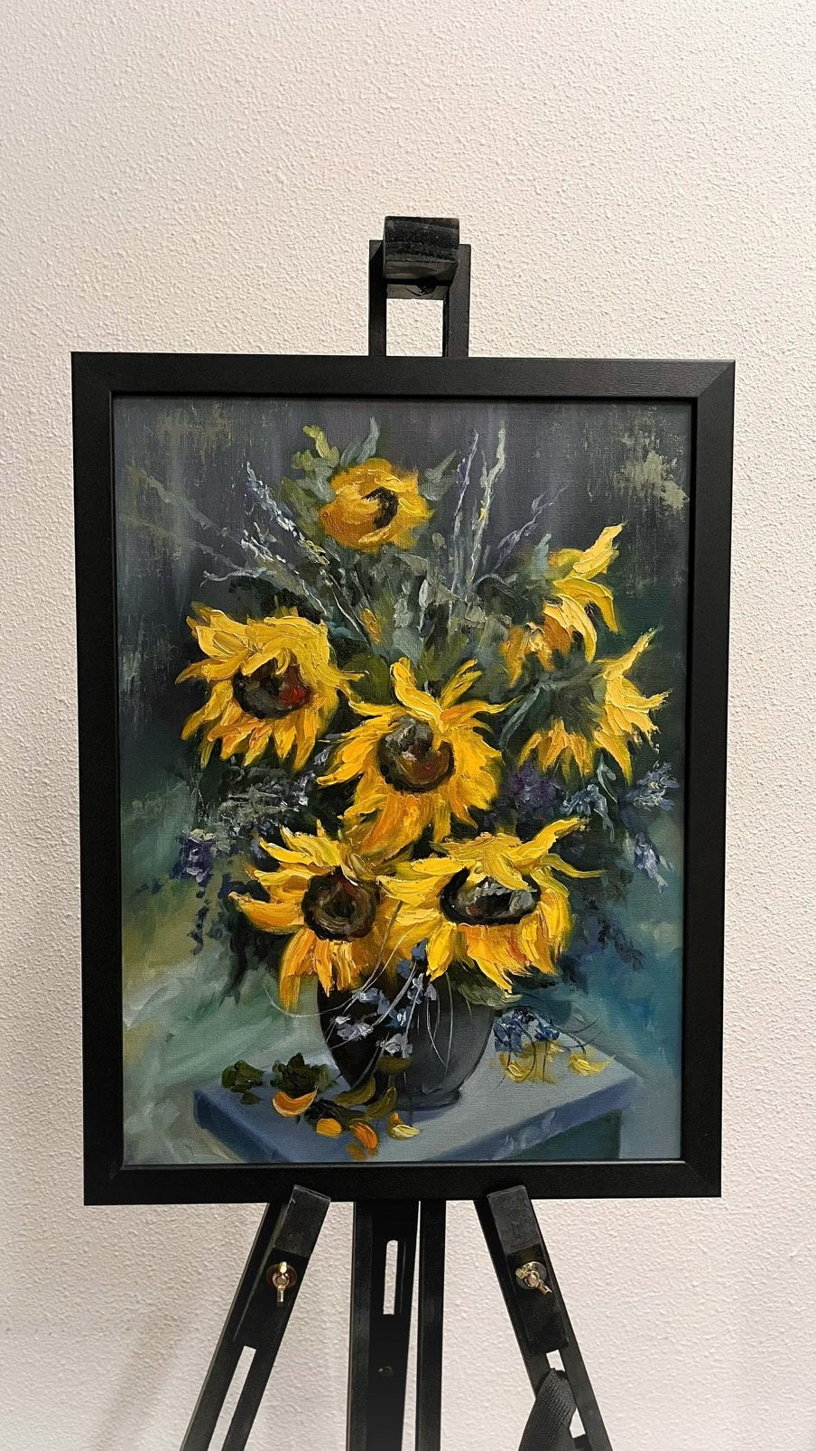 Zonnebloemen, olieverfschilderij, Ophalen of Verzenden