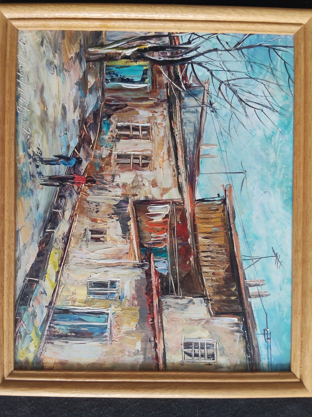 Mooi schilderij van G. Saribekyan - Stadsgezicht, Antiek en Kunst, Kunst | Schilderijen | Klassiek, Ophalen, Paneel, Realistisch