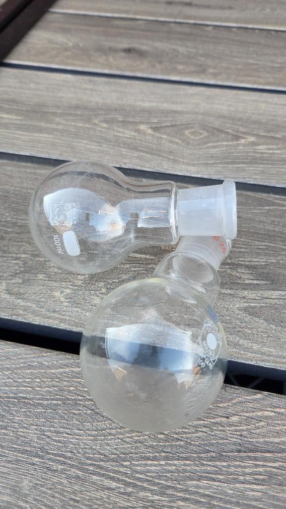 Set van 2x Schott Duran rondbodemkolven 100 ml, Ophalen