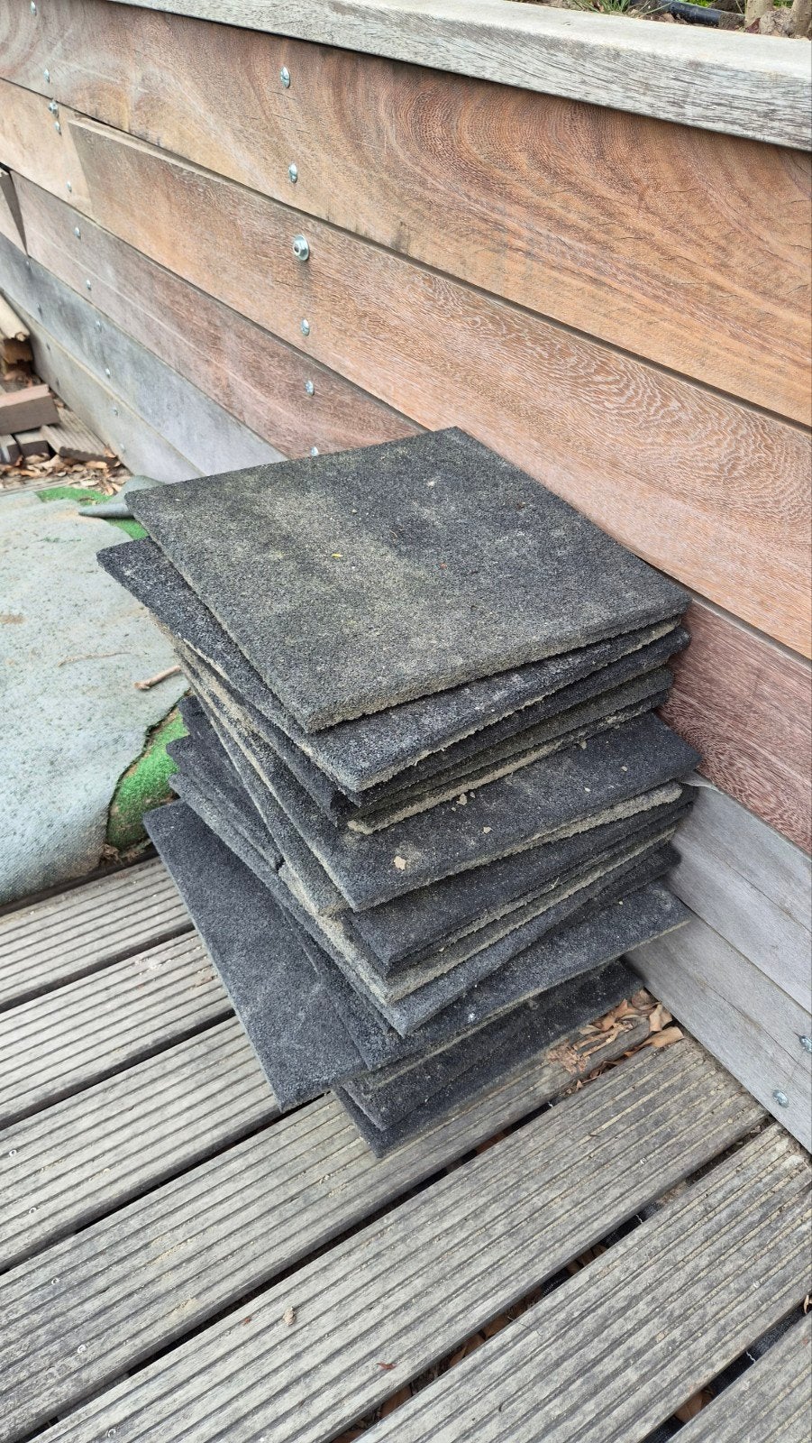 24 rubber tegels 40x40x2,5 cm zwart, Tuin en Terras, Tegels en Klinkers, Ophalen, Gebruikt, Overige typen, Rubber