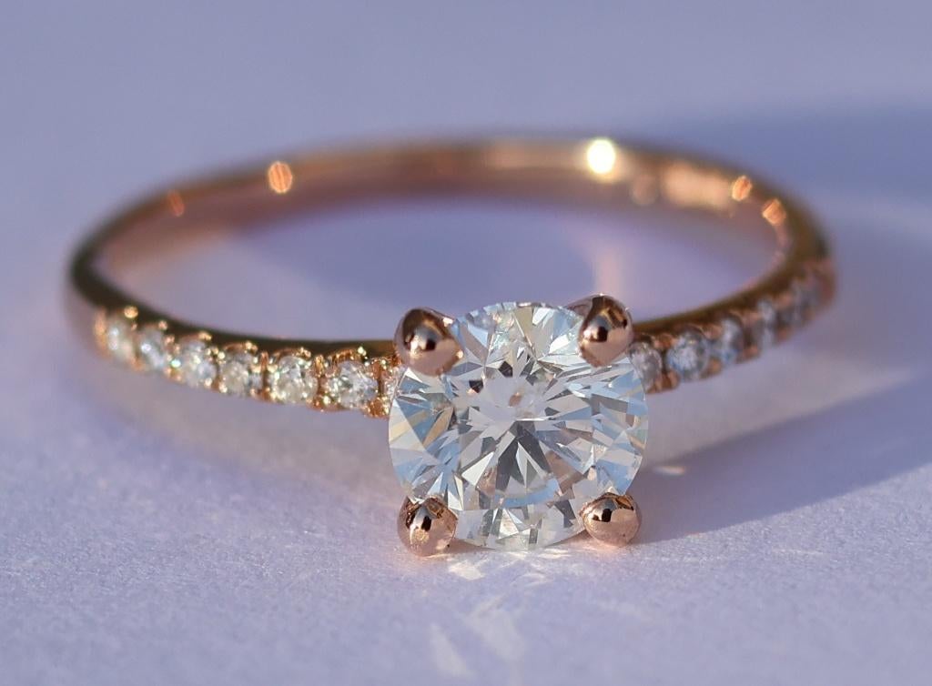 14 kt gouden ring 1.17ct diamant briljant natuurlijk Certif, Sieraden, Tassen en Uiterlijk, Ringen, Katwijk aan Zee, Juwelina
