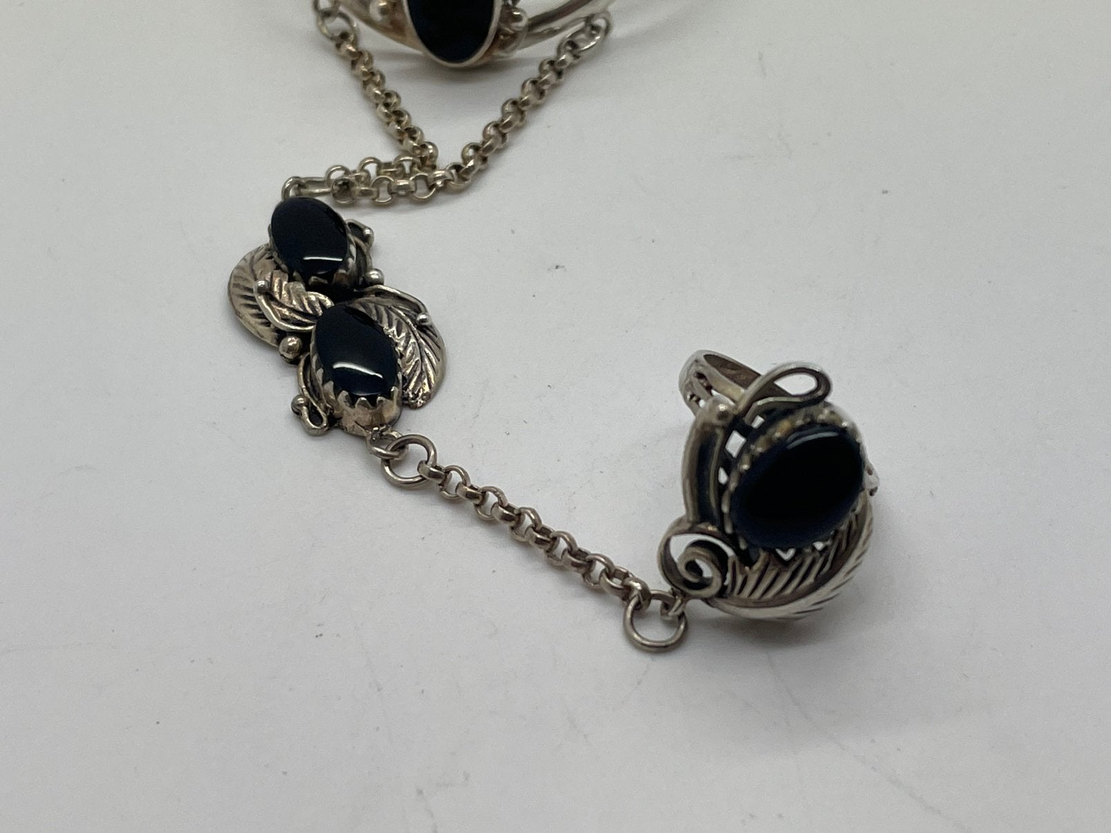 F465 Prachtige zilveren Navajo slavenarmband met ring, Ophalen of Verzenden, Zilver, Overige typen, Met edelsteen
