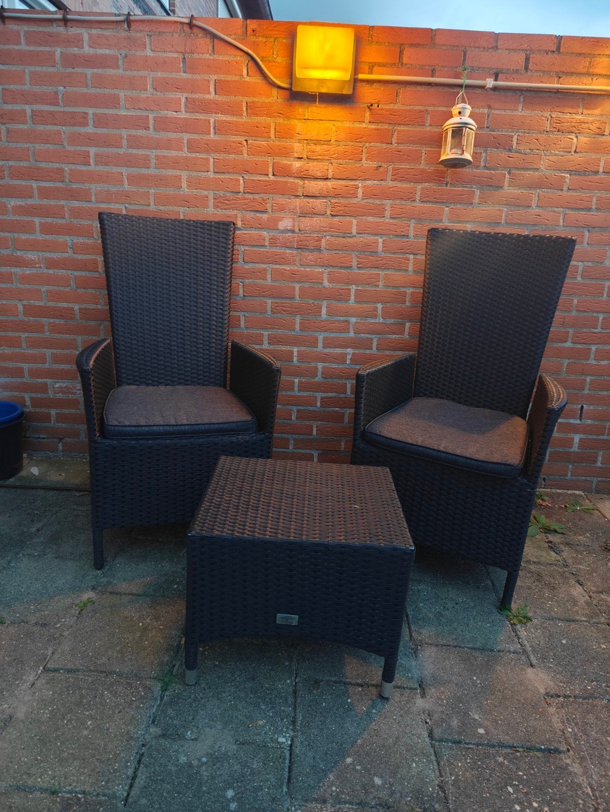 Bois le Duc stoelen met ligstand en tafeltje/voetenbankje
