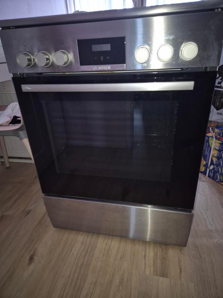Bosch Vrijstaand Gasfornuis met Oven - Zilver/Zwart, Ophalen, Gebruikt, 60 cm of meer, 4 kookzones