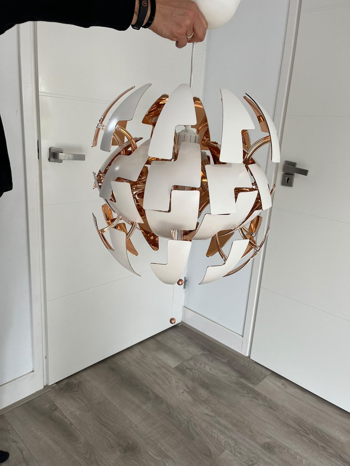 IKEA PS 2014 Hanglamp koper/wit - Verstelbaar design, Ophalen, Zo goed als nieuw, Metaal, E27 (groot)
