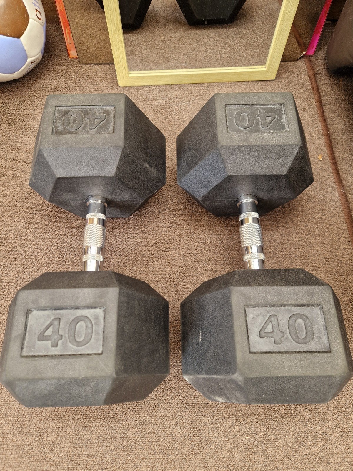 Dumbbells 40 kg - Set van 2, Ophalen of Verzenden, Zo goed als nieuw, Rug, Dumbbell