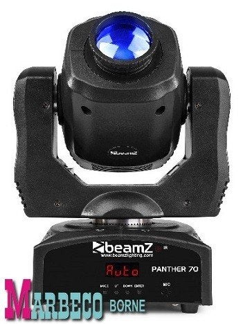 Moving Head LED Spot Panther 70, DMX, afstandsbediening, Geluidgestuurd, Nieuw, Info@marbeco.nl, BeamZ