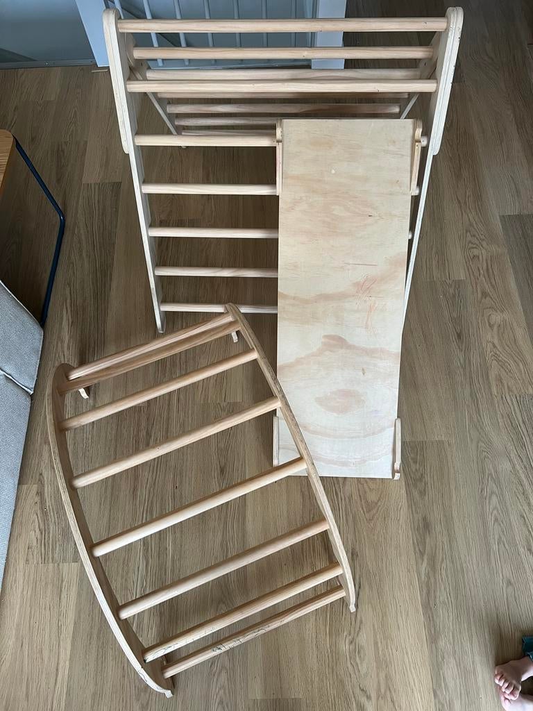 Klimset 3-in-1 Houten Montessori Combi Voordeelset, Ophalen, Nieuw, Glijbaan