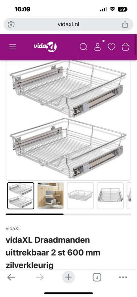 vidaXL Uittrekbare Draadmand Keuken - 600 mm, Ophalen, Nieuw