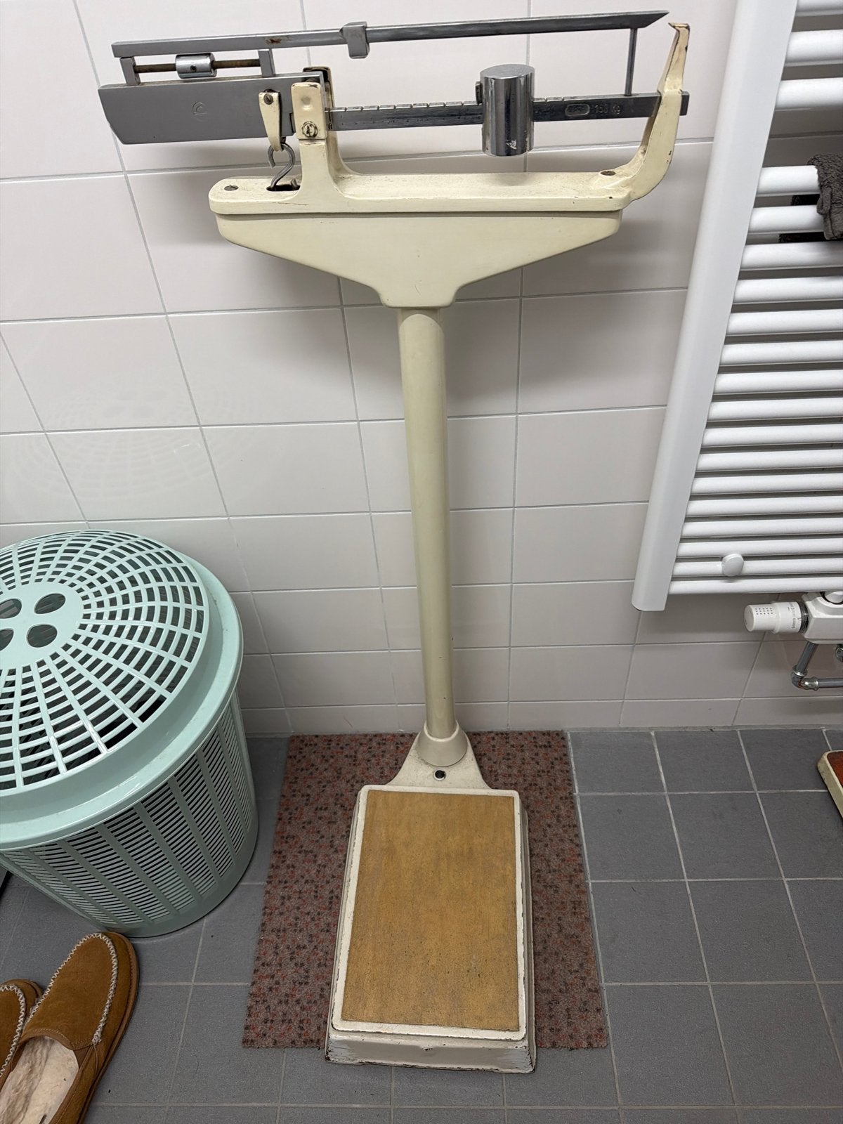 Vintage Personenweegschaal - Analoog - Gebruikt, Witgoed en Apparatuur, Ophalen, Gebruikt, Analoog, 100 kg of meer