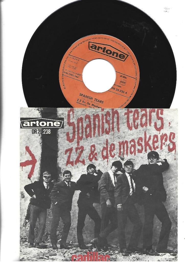 ZZ & DE MASKERS SINGLE 7" SPANISH TEARS - 1964, Cd's en Dvd's, Vinyl Singles, Fotohoes, Ophalen of Verzenden, Zo goed als nieuw