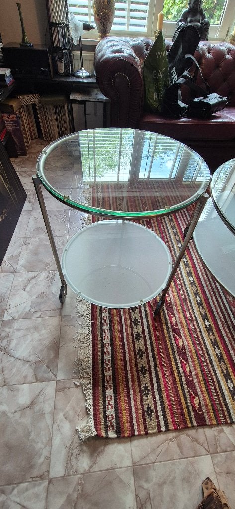 Salontafel glas, Ophalen, 50 tot 100 cm, 50 tot 75 cm, Rond