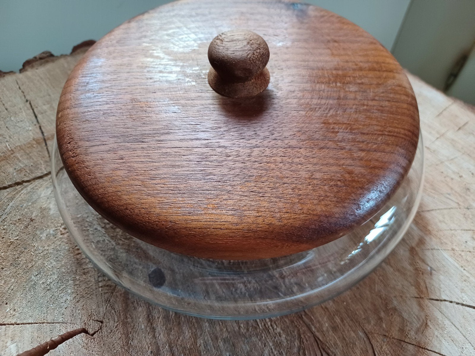 Vintage Leerdam glazen bonbonniere koekjestrommel, Antiek en Kunst, Ophalen of Verzenden