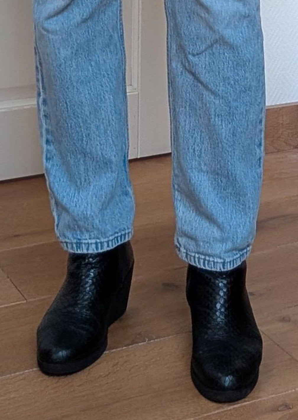 ECCO zwart leren enkellaarsjes sleehak maat 39 slangenprint, Kleding | Dames, Schoenen, Zwart, Lage of Enkellaarzen, ECCO, Ophalen of Verzenden