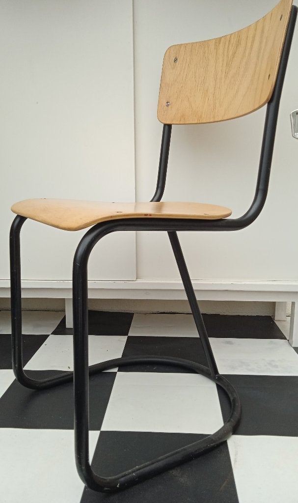 Industriële vintage stoel met buisframe, Ophalen