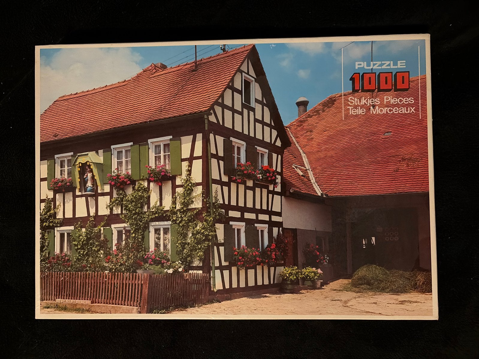 Legpuzzel 1000 stukjes - Vakwerkhuis, Ophalen of Verzenden, 500 t/m 1500 stukjes, Gebruikt, Legpuzzel
