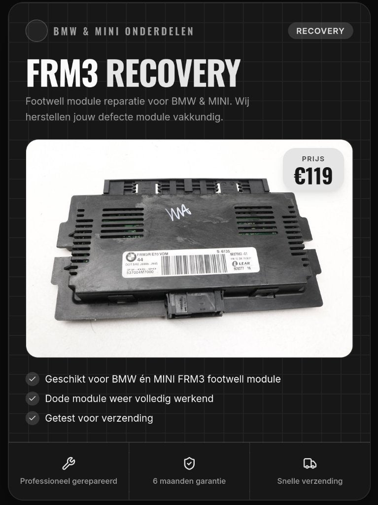 FRM3 Module Reparatie BMW & Mini - Codering behouden - €119, Verzenden, Nieuw, Mini
