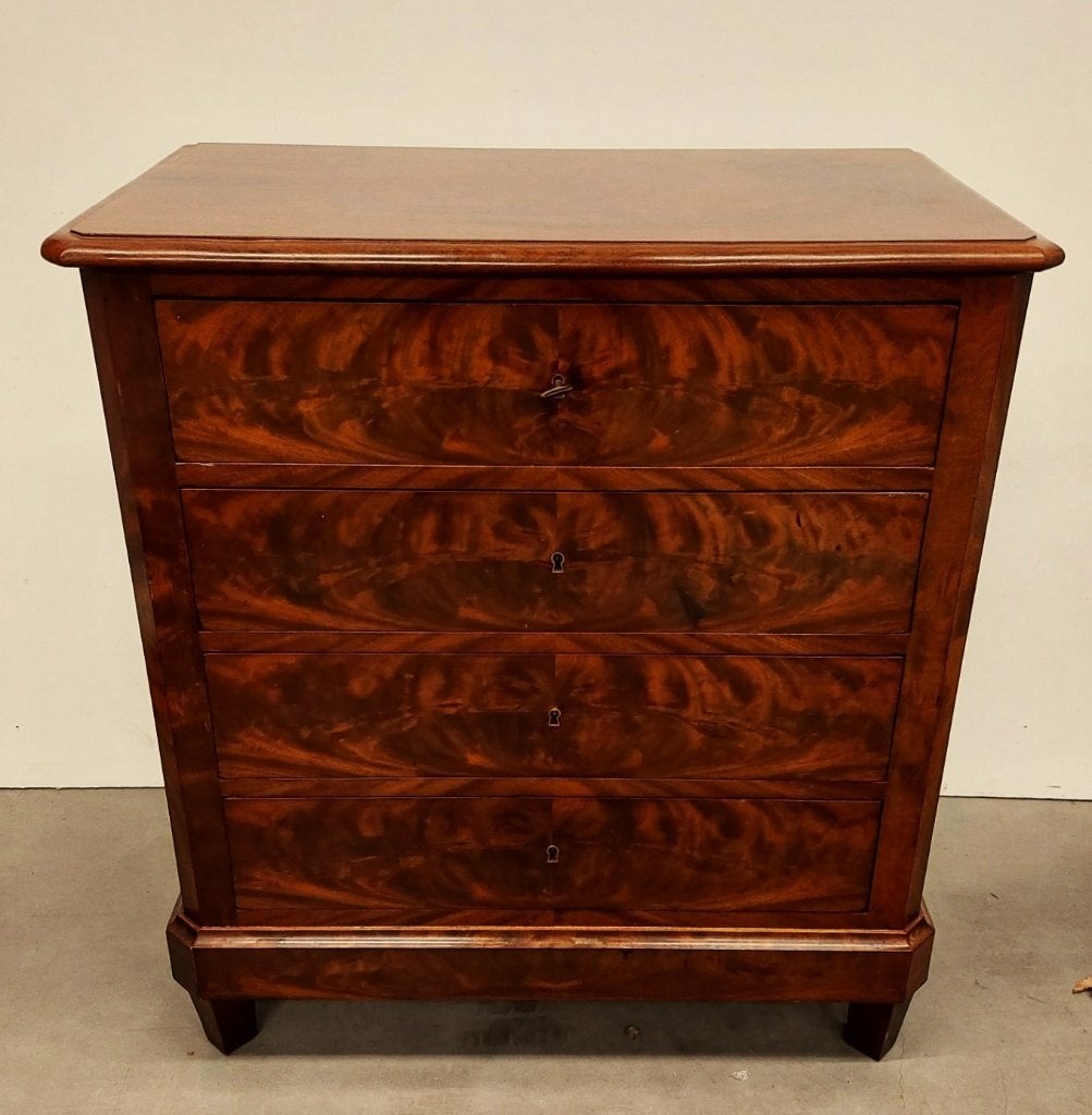 Fraai antiek Hollands Biedermeier ladekastje. Mahonie., Antiek en Kunst, Ophalen
