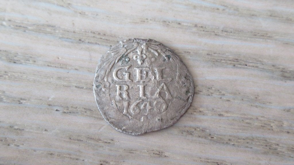 Zilveren provinciale 1 stuiver 1640 Gelria / bodemvondst, Postzegels en Munten, Munten | Nederland, Vóór koninkrijk, Zilver, Losse munt