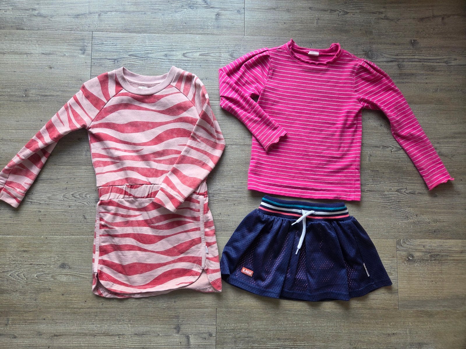 Jurk, rok en longsleeve diverse merken, pakket 110/116, Ophalen of Verzenden, Zo goed als nieuw, Meisje, Jurk of Rok