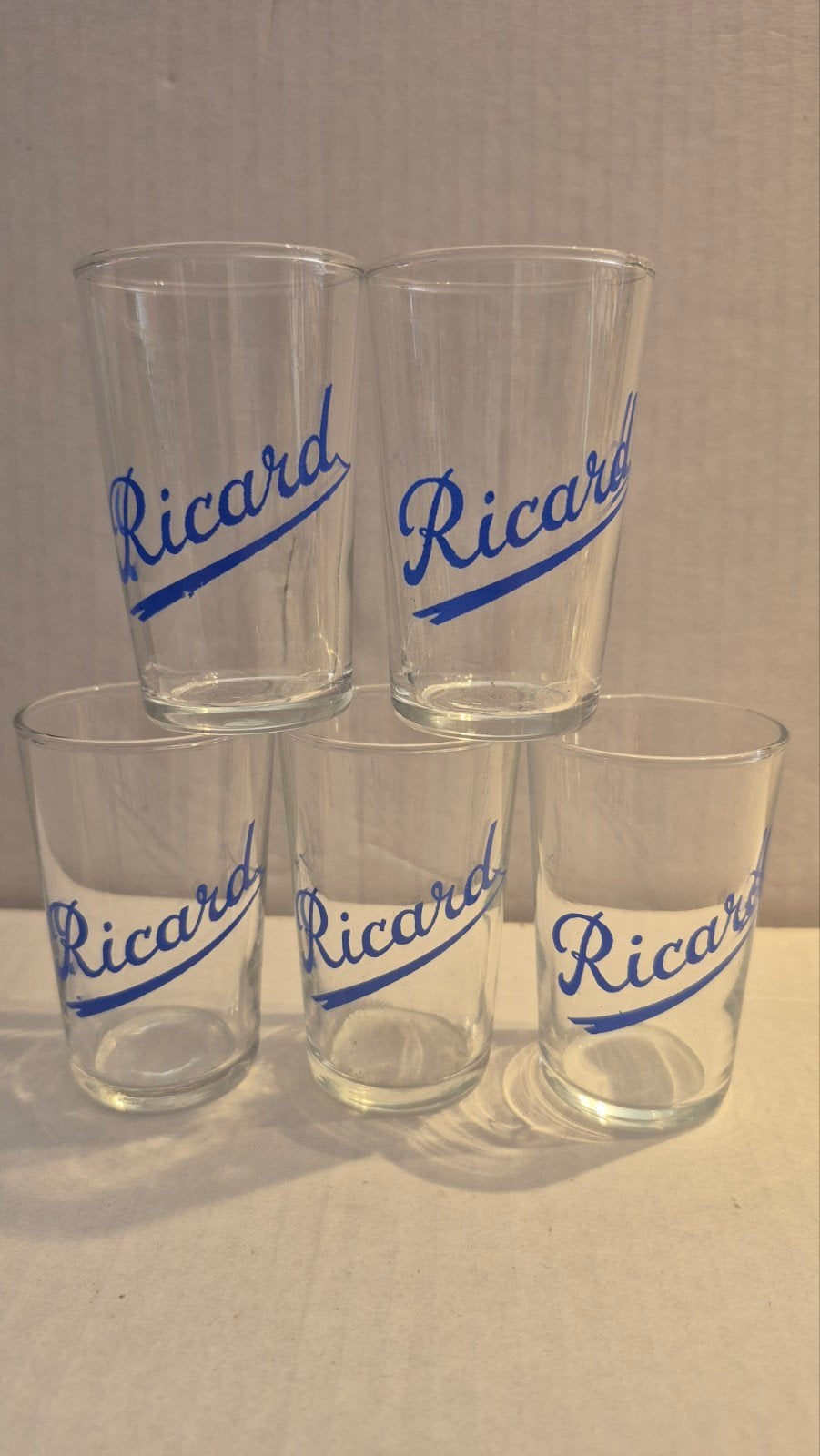 Ricard shotglaasjes, Ophalen of Verzenden, Zo goed als nieuw, Borrel- of Shotglas