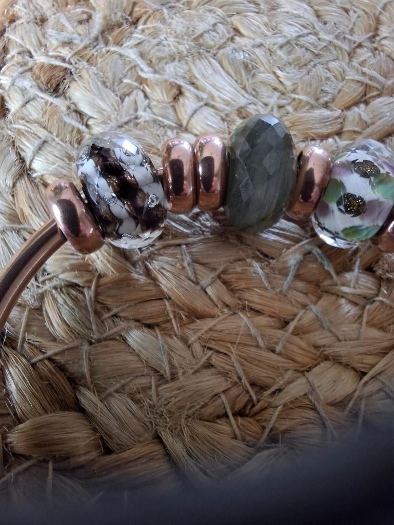 Koperen armband trollbeads, Ophalen, Zo goed als nieuw, Overige kleuren, Overige materialen