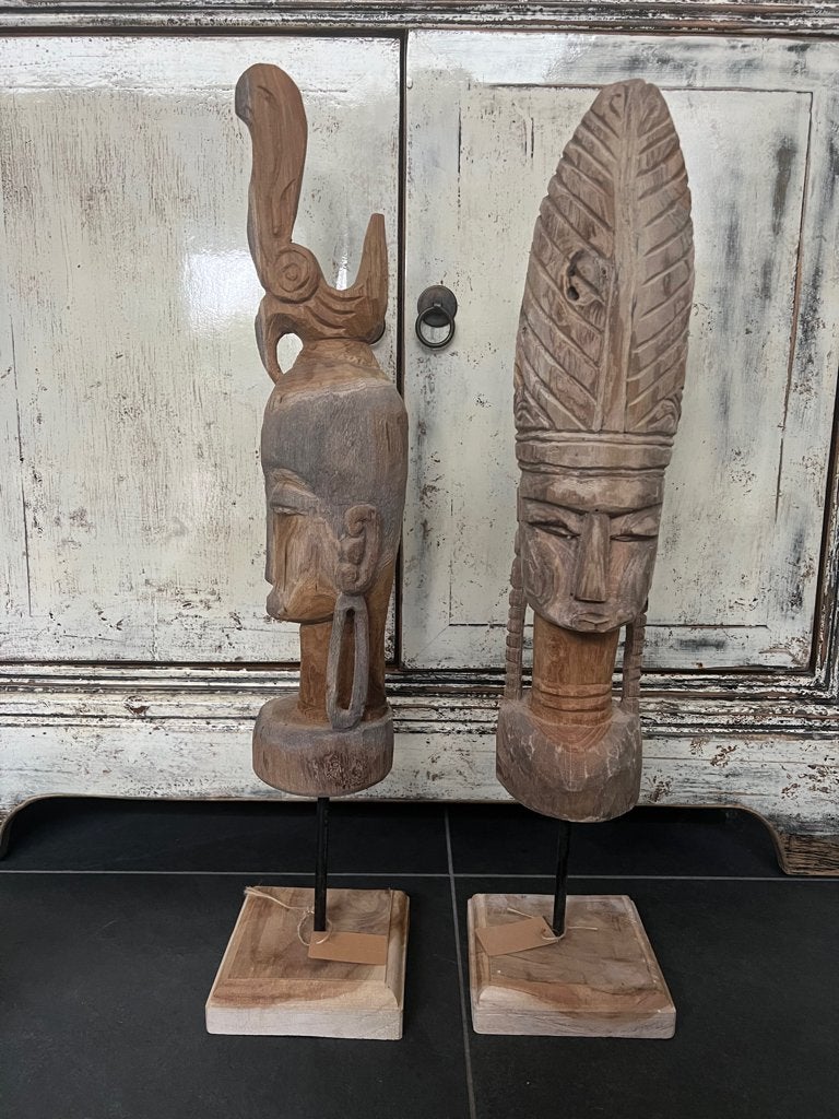 Javaanse houtsnijwerk beelden massief teak kip model punt, Ophalen of Verzenden, Zo goed als nieuw, Fantasy