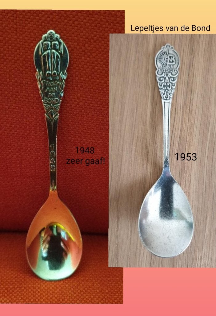 2 vintage lepels ANB Bond 1948 & 1953 en andere lepeltjes !, Ophalen of Verzenden