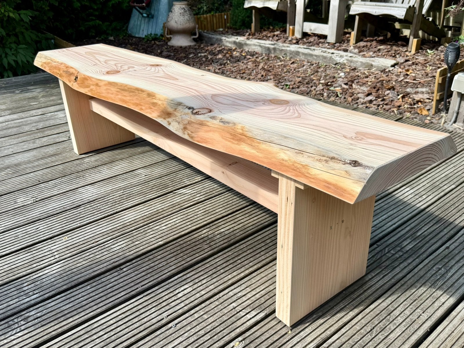 Mooie robuuste boomstam bank - 175cm, Tuin en Terras, Tuinbanken, Ophalen, Nieuw, Hout
